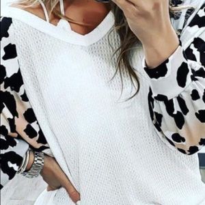 Contrasting Long Sleeve Top